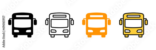 Bus icon set vector. bus sign and symbol. transport symbol