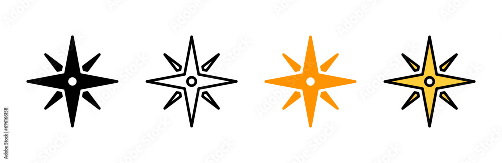 Compass icon set vector. arrow compass icon sign and symbol - obrazy, fototapety, plakaty 