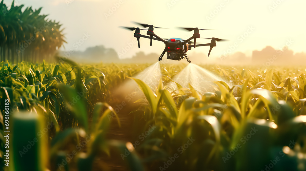 Using drones to help with watering, fertilizing and spraying medicine in agriculture Using drones to help with watering, fertilizing and spraying medicine in agriculture