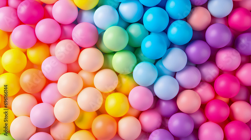 A lively and colorful background filled with all kinds of colorful balls.