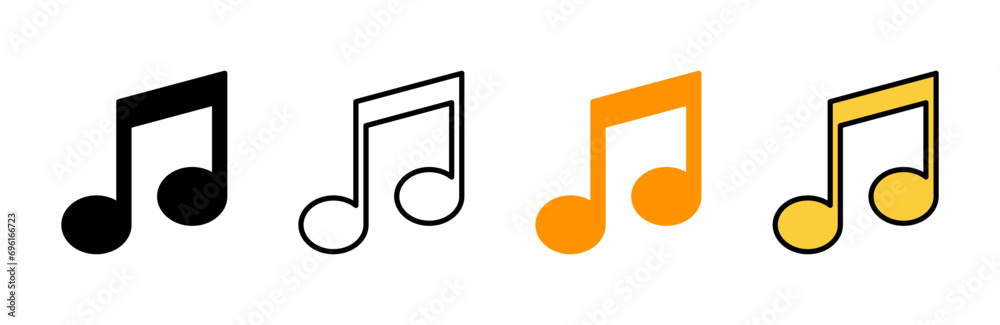 Music icon set vector. note music sign and symbol Music icon set vector. note music sign and symbol
