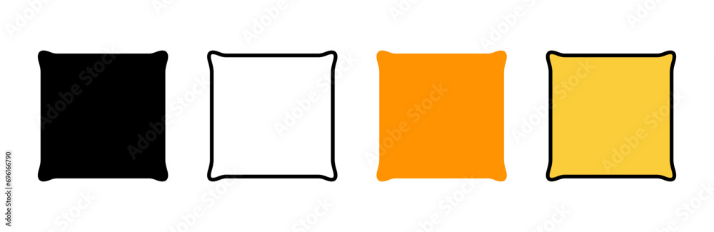 Pillow icon set vector. Pillow sign and symbol. Comfortable fluffy pillow