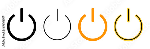 Power icon set vector. Power Switch sign and symbol. Electric power