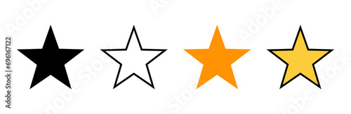 Star Icon set vector. rating sign and symbol. favourite star icon