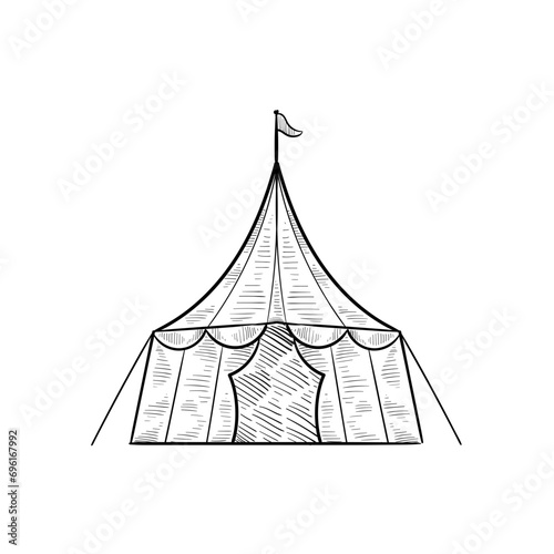 circus tent handdrawn illustration