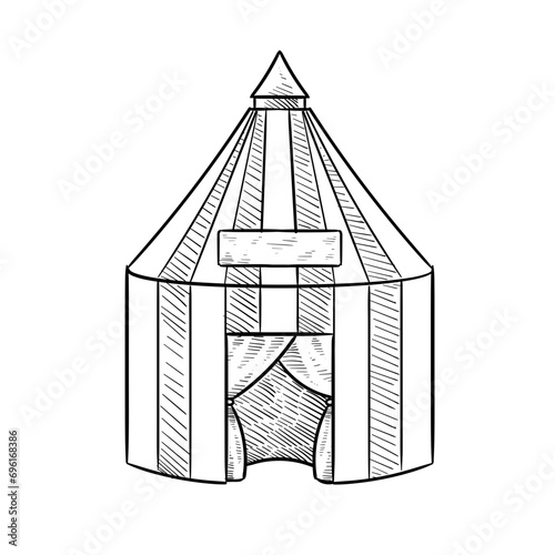 circus tent handdrawn illustration