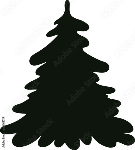 vector image of spruce. flat illustration. New Year. On a white limited background
