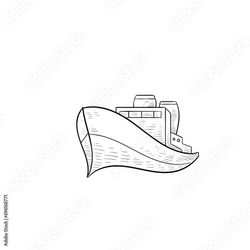 water vessels transport handdrawn illustration