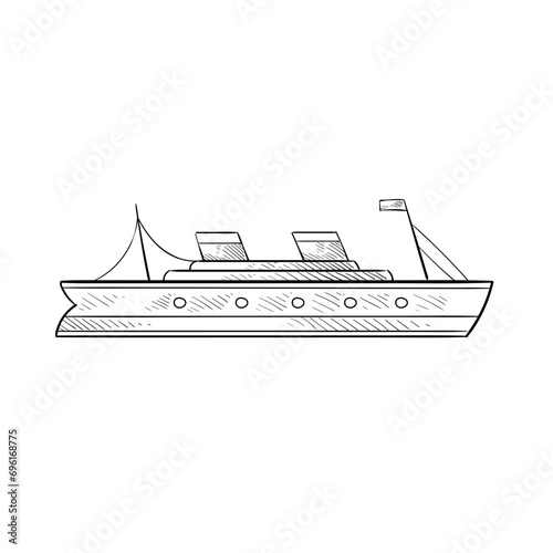 water vessels transport handdrawn illustration