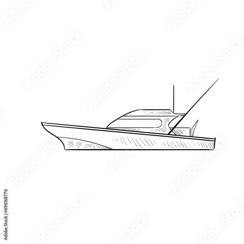 water vessels transport handdrawn illustration