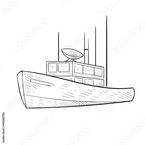water vessels transport handdrawn illustration
