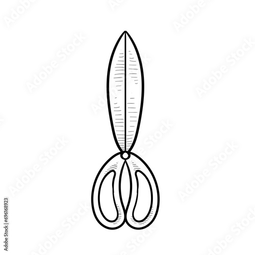 garden shears handdrawn illustration