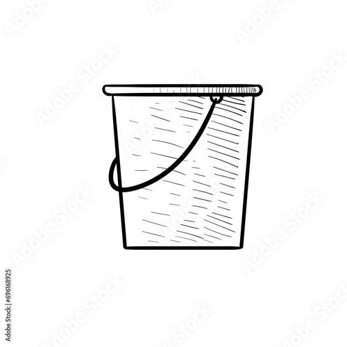 iron bucket handdrawn illustration