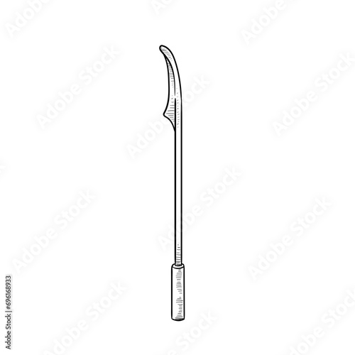 garden knife handdrawn illustration