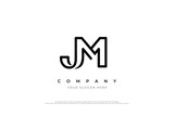Initial Letter JM or MJ Logo Design