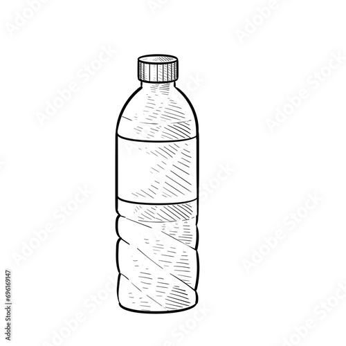 plastic bottles handdrawn illustration