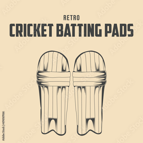 Retro cricket batting pads vector