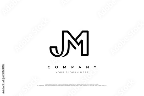 Initial Letter JM or MJ Logo Design