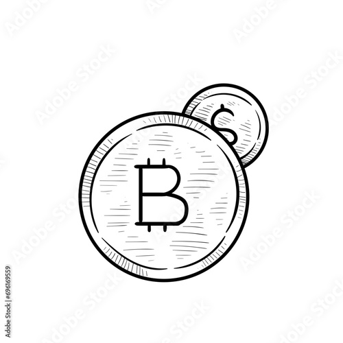 bitcoin handdrawn illustration