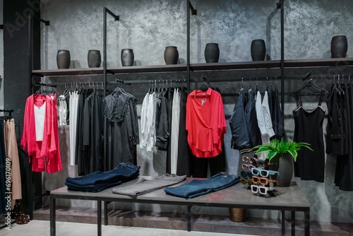 Wallpaper Mural Shop Fashion stylish luxury clothes. Image and stylish services, selection of colors, types. Spring capsule wardrobe Torontodigital.ca