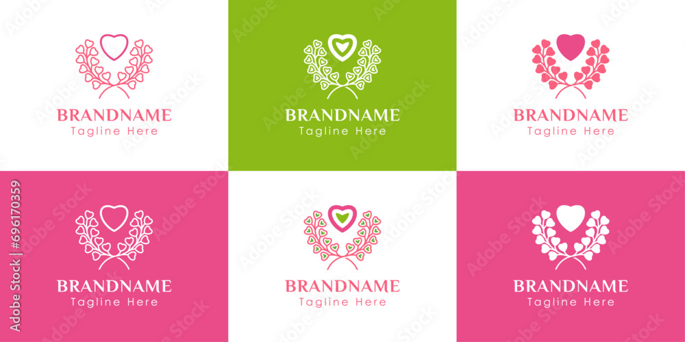 Fototapeta premium Laurel Love Logo, suitable for any business related to Laurel and Love.