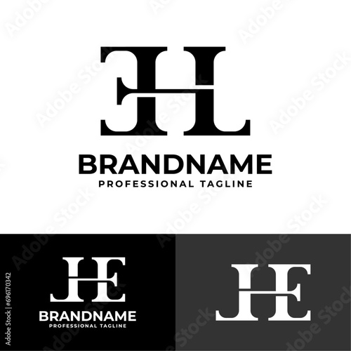 Letter EHL or LHE Monogram Logo, suitable for any business with EHL, ELH, LHE, LEH, HEL, or HLE initial. photo
