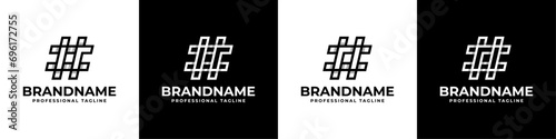 Letter IR and RI Hashtag Logo set, suitable for any business with IR or RI initials.