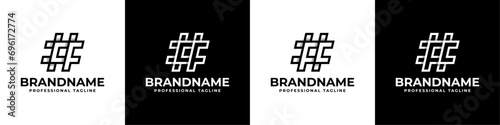 Letter CF and  FC Hashtag Logo set, suitable for any business with FC or CF initials.