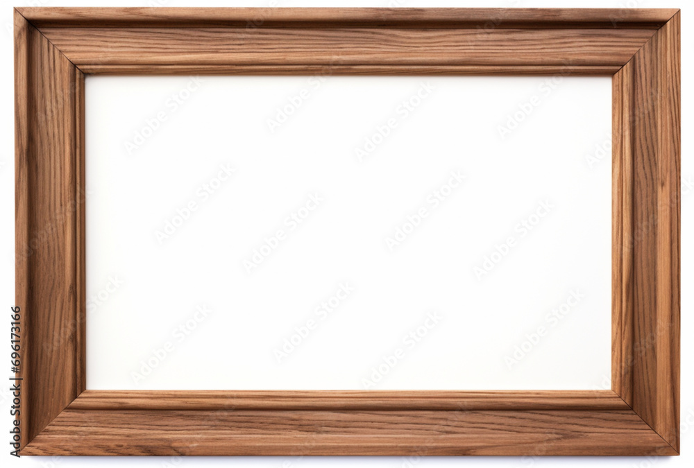 minimalist empty wooden photo frame. isolated on white. Ai generated Images minimalist empty wooden photo frame. isolated on white. Ai generated Images