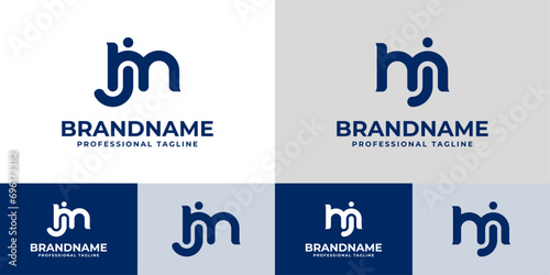 Letter MJ Monogram Logo Set, suitable for business with MJ or JM initials.