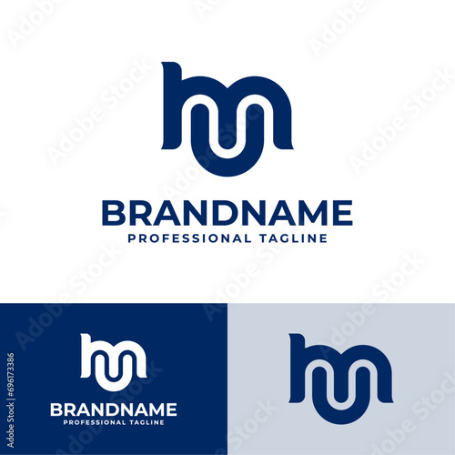 Letter MU Monogram Logo Set, suitable for business with MU or UM initials.