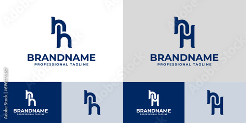 Letter NH Monogram Logo Set, suitable for business with NH or HN initials. photo