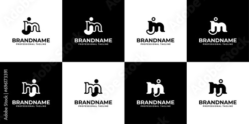 Letter MJ Monogram Logo Bundle, suitable for business with MJ or JM initials.