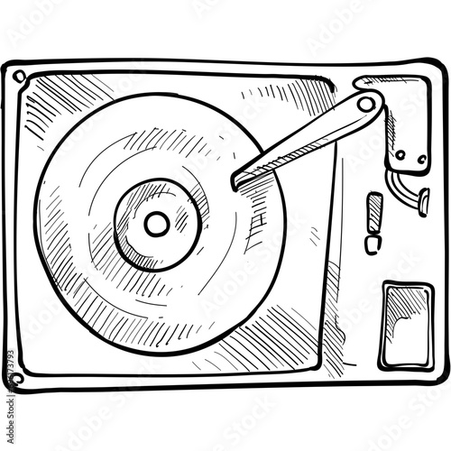 dvd player handdrawn illustration