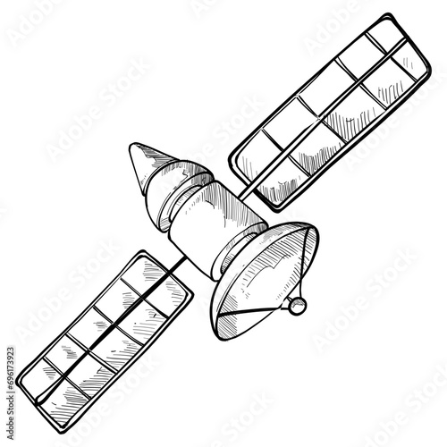 Fototapeta Naklejka Na Ścianę i Meble -  space satellite handdrawn illustration