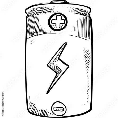 battery handdrawn illustration