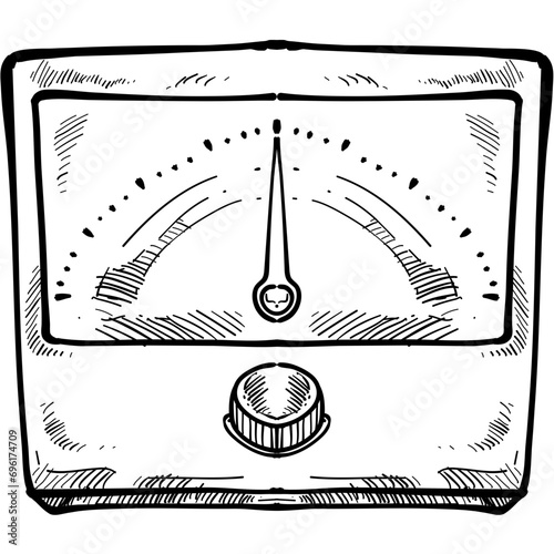 electric meter handdrawn illustration