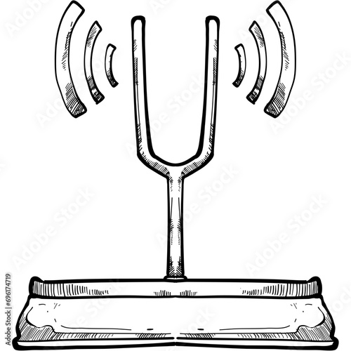 tuning fork handdrawn illustration