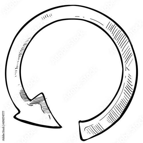 arrow loop icon handdrawn illustration