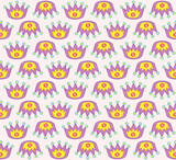 Seamless fashion accessories pattern. Seamless pattern with colorful crown in cartoon style. Trendy fashion accessories and clothing vector illustration.