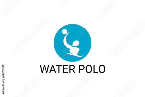 water polo vector line icon. playing water polo. sport  pictogram illustration.