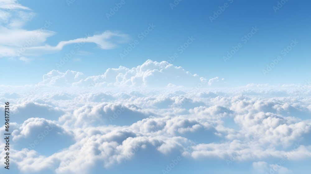 Serene Blue Sky with Fluffy White Clouds Serene Blue Sky with Fluffy White Clouds