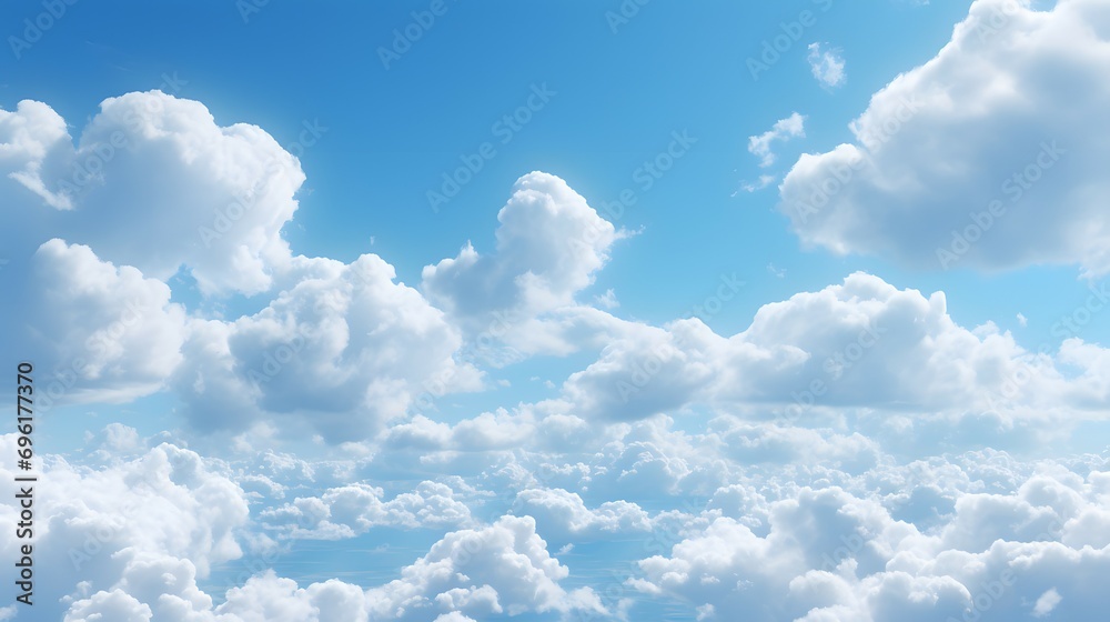 Serene Blue Sky with Fluffy White Clouds Serene Blue Sky with Fluffy White Clouds