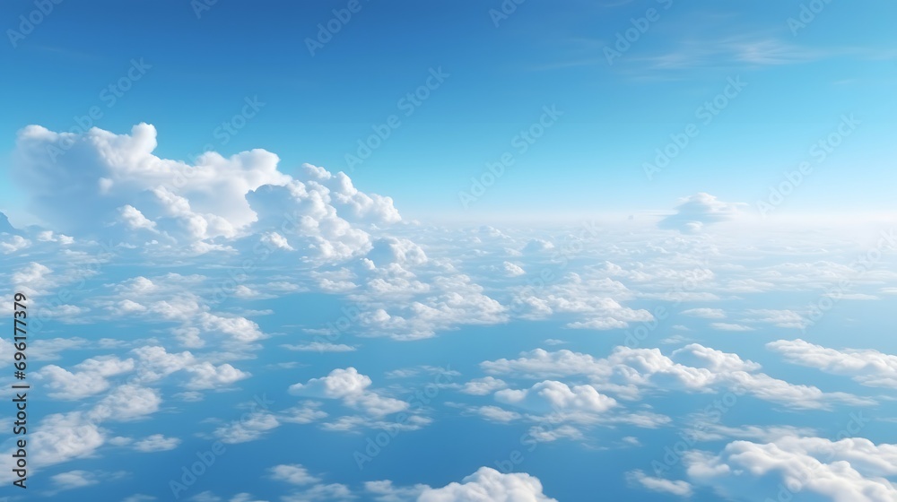 Serene Blue Sky with Fluffy White Clouds Serene Blue Sky with Fluffy White Clouds