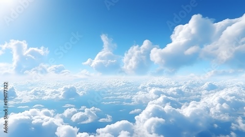 Wallpaper Mural Serene Blue Sky with Fluffy White Clouds Torontodigital.ca