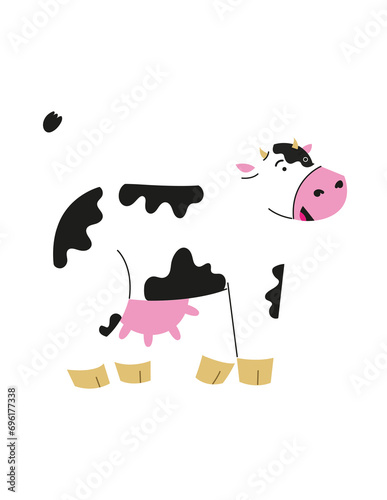 Cute Cow Drawing children illustration book Farm Animals cartoon png  photo