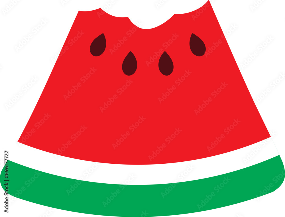 Red watermelon fruit. Half, quarter and slice of watermelon. Red watermelon fruit. Half, quarter and slice of watermelon.