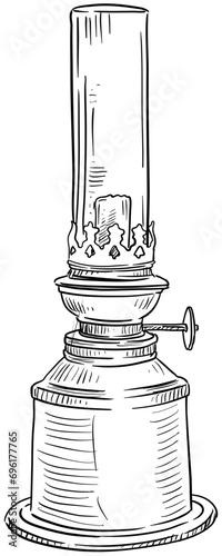 kerosene lamp handdrawn illustration