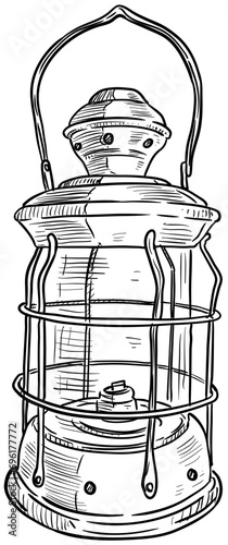 kerosene lamp handdrawn illustration