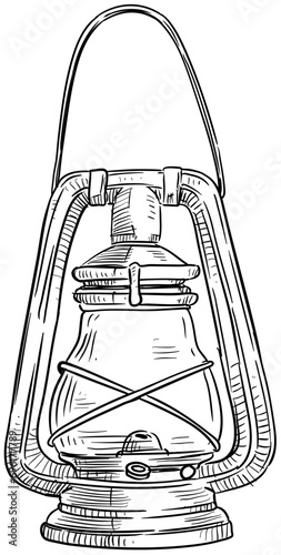 kerosene lamp handdrawn illustration